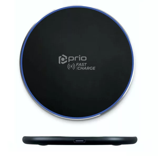 Prio kabelloses Qi-Schnellladegerät 15W (USB-C) – Schwarz
