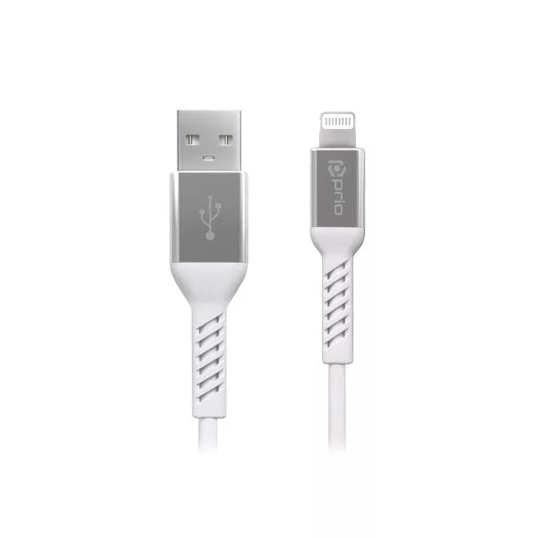 Prio iPhone Ladekabel USB-A auf Lightning – MFi zertifiziert, 1,2m, Weiß