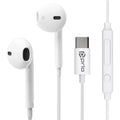 Prio Stereo USB-C Headset In-Ear – Kopfhörer mit Mikrofon & Steuerung (Classic) – Weiß