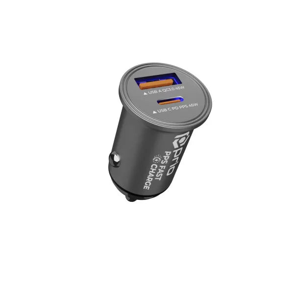 Prio 45W KFZ-Schnellladegerät USB-C & USB-A – PD 3.0, Silber