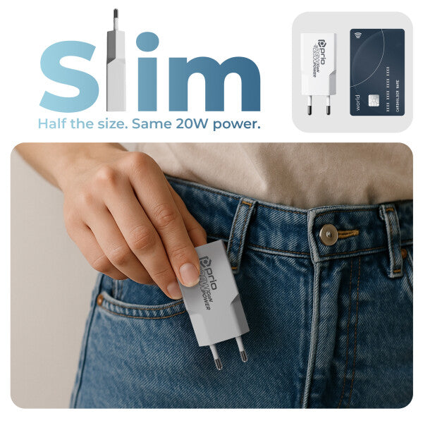 Prio 20W GaN Power Charger PD PPS (USB-C) + QC 3.0 (USB-A) – Weiß