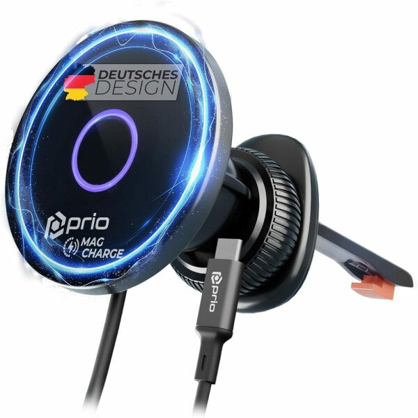 Prio Wireless Car Charger Mag 15W – Magnetische KFZ-Halterung mit kabellosem Laden